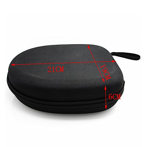 Kopfhörer Tasche für on Ear/Over Ear Headset, Ohrhörer Schutzhüllen Case, 21 x 18.5 x 6cm, schwarz Bild 3