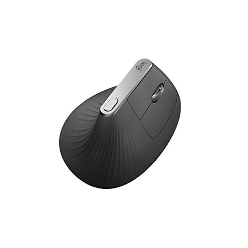 Logitech MX Vertical, Ergonomische Kabellose Maus, Bluetooth und 2.4 GHz Verbindung via Unifying USB-Empfänger, 4000 DPI Sensor, Wiederaufladbarer Akku, 4 Tasten, Multi-Device, PC/Mac/iPadOS - Graphit Bild 1