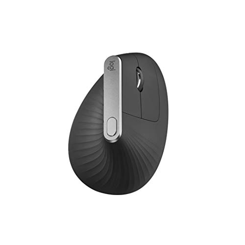 Logitech MX Vertical, Ergonomische Kabellose Maus, Bluetooth und 2.4 GHz Verbindung via Unifying USB-Empfänger, 4000 DPI Sensor, Wiederaufladbarer Akku, 4 Tasten, Multi-Device, PC/Mac/iPadOS - Graphit Bild 5