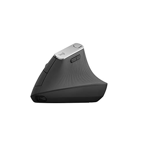 Logitech MX Vertical, Ergonomische Kabellose Maus, Bluetooth und 2.4 GHz Verbindung via Unifying USB-Empfänger, 4000 DPI Sensor, Wiederaufladbarer Akku, 4 Tasten, Multi-Device, PC/Mac/iPadOS - Graphit Bild 6
