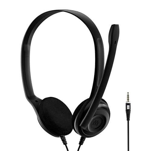 EPOS PC5 Chat Kabelgebundenes Headset für PC – Leichtes On-Ear-Headset, Mikrofon mit Geräuschunterdrückung, Kristallklarer Klang, Bequeme Passform für lange Anrufe, 3,5mm Klinke, für Arbeit & Meeting Bild 1