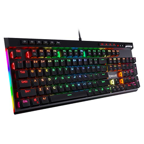 Redragon K580 VATA RGB LED Blaue Schalter Mechanische Gaming Tastatur, US Layout mit Hintergrundbeleuchtung 104 Tasten Anti-Ghosting mit Makrotasten und Dedizierten Mediensteuerelementen Bild 1