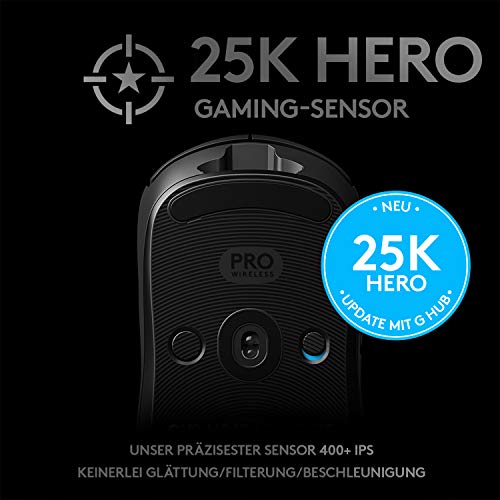 Logitech G Pro Drahtlose Gaming-Maus (Deutsches Paket), WLAN, Schwarz Bild 3