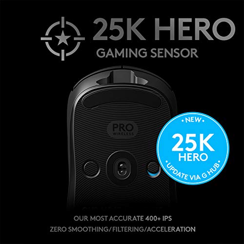 Logitech G PRO Wireless Gaming-Maus mit HERO 25K DPI Sensor, RGB-Beleuchtung, 4-8 programmierbare Tasten, anpassbare Spielprofile, Ultraleicht, POWERPLAY-kompatibel, PC/Mac - Schwarz Bild 3