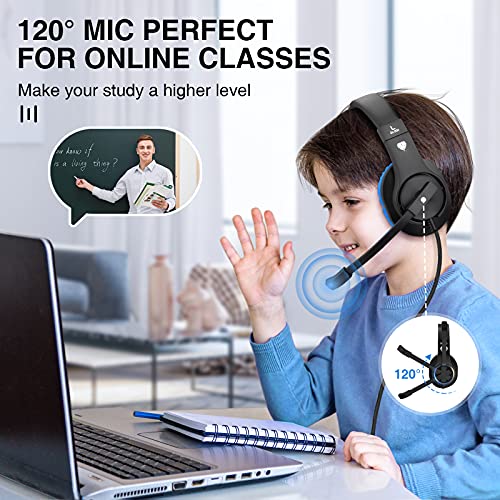ShinePick Kopfhörer Kinder, 3.5mm Wired Gaming Headset mit Mikrofon, Leicht Bequem Overear Bass Surround für PS4/ Xbox One/s/PC/Computer/Handy (Blau) Bild 5