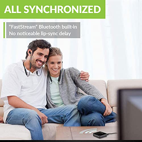 Avantree HT4186 Funkkopfhörer Kabellose Nackenbügel Kopfhörer für Fernseher TV, PC mit Bluetooth Transmitter (Optisch, RCA, AUX) Plug & Play, Keine Verzögerung, ideal für Senioren Bild 2
