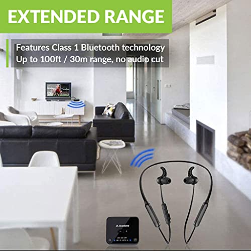Avantree HT4186 Funkkopfhörer Kabellose Nackenbügel Kopfhörer für Fernseher TV, PC mit Bluetooth Transmitter (Optisch, RCA, AUX) Plug & Play, Keine Verzögerung, ideal für Senioren Bild 4