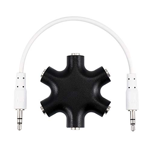 Multifunktionalen Audiosplitter 5-Fach Klinkenverteiler 3,5 mm Aux Klinkenverteiler Kopfhörer Buchse, für Smartphones, Laptops und PC in Weiß Bild 1
