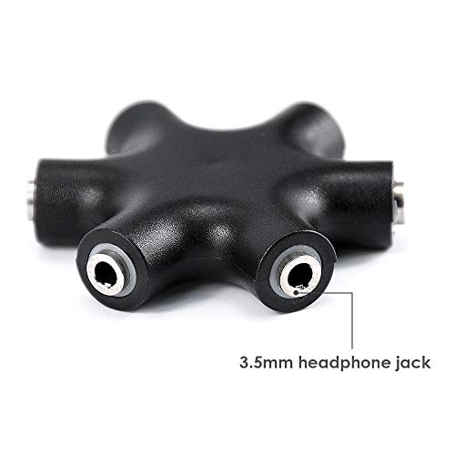 Multifunktionalen Audiosplitter 5-Fach Klinkenverteiler 3,5 mm Aux Klinkenverteiler Kopfhörer Buchse, für Smartphones, Laptops und PC in Weiß Bild 3