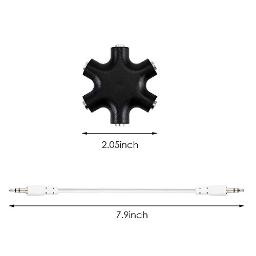 Multifunktionalen Audiosplitter 5-Fach Klinkenverteiler 3,5 mm Aux Klinkenverteiler Kopfhörer Buchse, für Smartphones, Laptops und PC in Weiß Bild 4