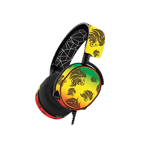 MightySkins Skin kompatibel mit SteelSeries Arctis 5 Gaming-Headset, Rasta Lion, schützende, langlebige und einzigartige Vinyl-Aufkleber, einfach anzubringen, zu entfernen und zu ändern, hergestellt Bild 1