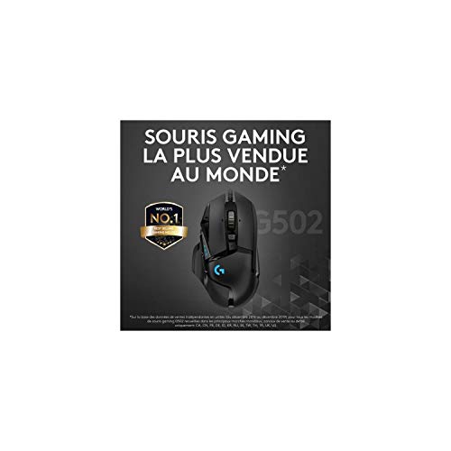 Logitech G502 HERO High-Performance Gaming-Maus mit HERO 25K DPI optischem Sensor, RGB-Beleuchtung, Gewichtstuning, 11 programmierbare Tasten, anpassbare Spielprofile, PC/Mac - Schwarz Bild 2