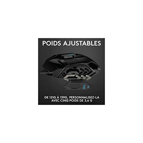Logitech G502 HERO High-Performance Gaming-Maus mit HERO 25K DPI optischem Sensor, RGB-Beleuchtung, Gewichtstuning, 11 programmierbare Tasten, anpassbare Spielprofile, PC/Mac - Schwarz Bild 4
