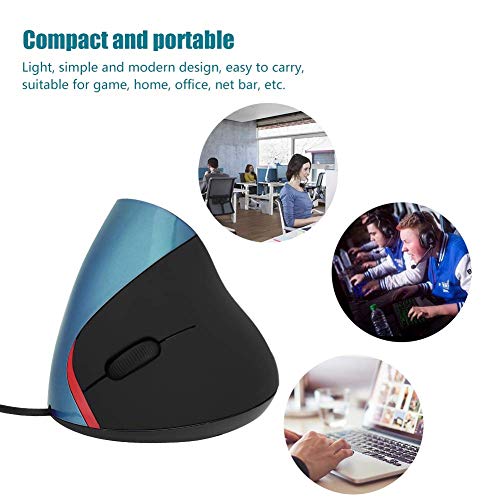 VBESTLIFE 3200 DPI USB Vertikale Kabelgebundene Maus,Ergonomisches Handballenauflage Gaming Mäuse,geeignet für Spiel, Zuhause, Büro, Net-Bar, etc.(Blau) Bild 5