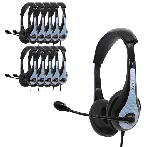 AVID AE-36 On-Ear-Stereo-Kopfhörer mit Boom-Mikrofon, Weiß, 10 Stück Bild 1