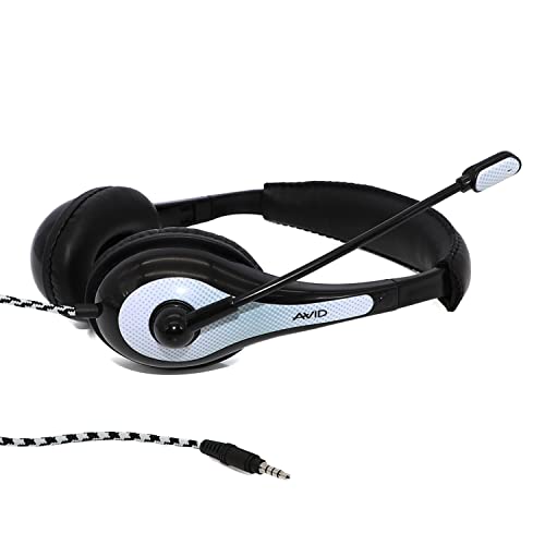 AVID AE-36 On-Ear-Stereo-Kopfhörer mit Boom-Mikrofon, Weiß, 10 Stück Bild 2