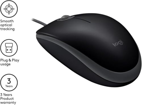 Logitech B110 Silent Kabelgebundene Maus - Schwarz Bild 6
