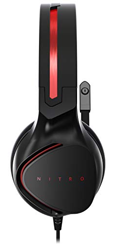 acer Nitro Gaming Headset (anpassbares Kopfband, omnidirektionales Mikrofon, 100 dB Empfindlichkeit) schwarz-rot Bild 6