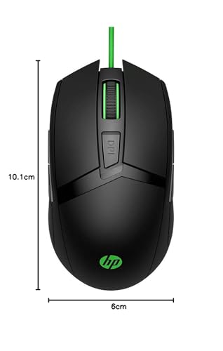 HP Pavilion Gaming 300 (4PH30AA) Maus (kabelgebunden, LED-Beleuchtung, 8 Tasten, 5.000 dpi) schwarz/grün Bild 7