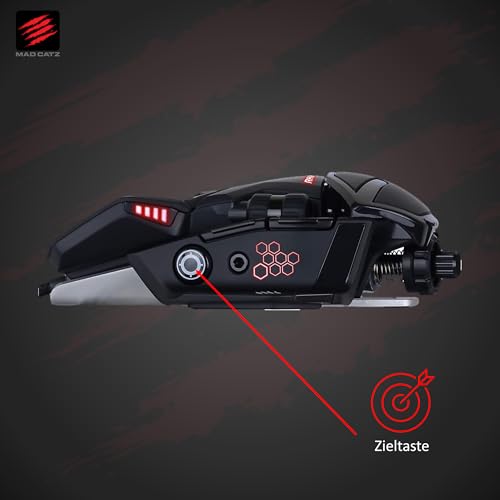 MAD CATZ R.A.T. 6+ Gaming-Maus USB – Ergonomisch mit 11 programmierbaren Tasten – PixArt 3360 Sensor 12.000 DPI – Schwarz mit RGB LED & Anpassbarer Daumen-/Fingerauflage Bild 3