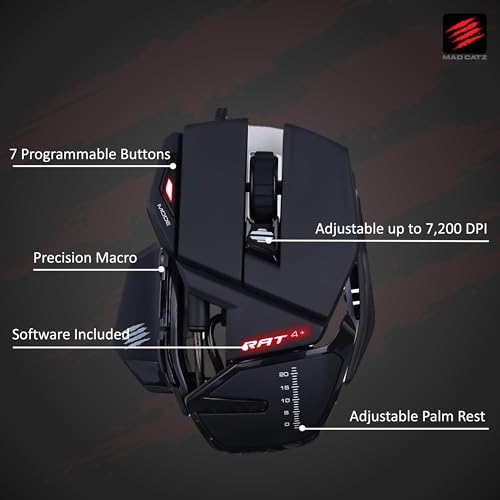 Gaming Maus - Mad Catz Rat 4+ - Kabelgebunden - Optischer Sensor bis 7.200 DPI - 7 programmierbare Tasten - Ergonomisch - PC Bild 2