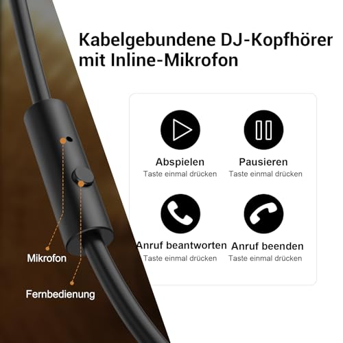 OneOdio Over Ear Kopfhörer mit Kabel, 50mm Treiber, Bassklang, 6.35 & 3.5mm Klinke, Share-Port, Geschlossene DJ Headphones für Studio, Podcast, Monitor, Handy, PC, MP3/4 (Pro-10 Rot) Bild 6
