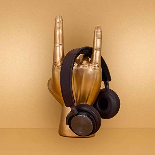 Luckies of London | Kopfhörer Ständer Rock On| Headset-Halterung & Kopfhörer-Halter | Organizer Gaming-Schreibtisch-Deko | Schreibtisch-Zubehör Gadgets | Schmuck- oder Kopfhörer-Halterung | Gold Bild 2