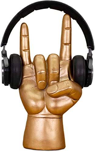 Luckies of London | Kopfhörer Ständer Rock On| Headset-Halterung & Kopfhörer-Halter | Organizer Gaming-Schreibtisch-Deko | Schreibtisch-Zubehör Gadgets | Schmuck- oder Kopfhörer-Halterung | Gold Bild 4