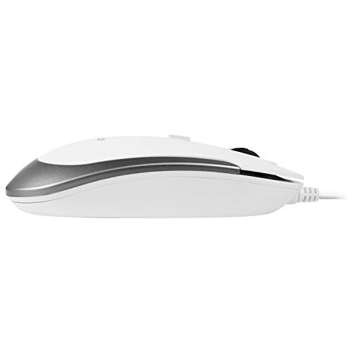 Macally DYNAMOUSE-W Macally DYNAMOUSE-W Optische USB-Maus mit 2 Tasten, Scrollrad und DPI-Taste für Mac und PC, Weiß/silberfarben Bild 4