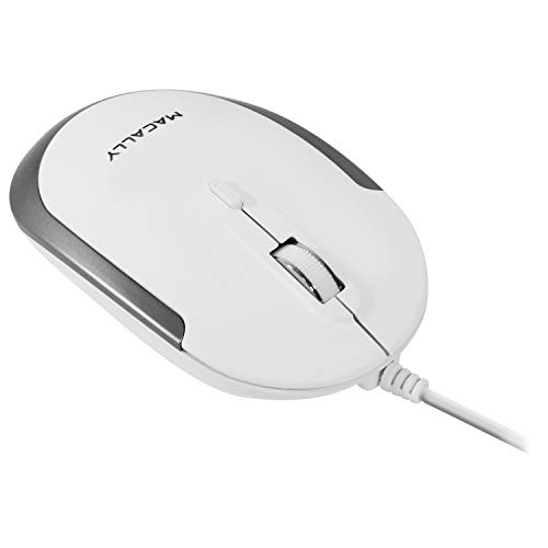 Macally DYNAMOUSE-W Macally DYNAMOUSE-W Optische USB-Maus mit 2 Tasten, Scrollrad und DPI-Taste für Mac und PC, Weiß/silberfarben Bild 5
