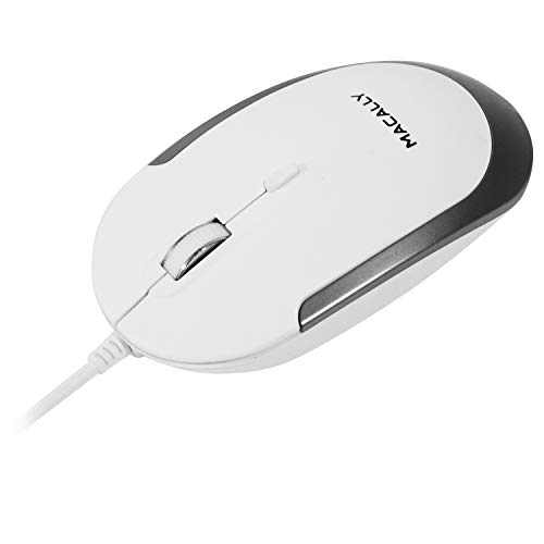 Macally DYNAMOUSE-W Macally DYNAMOUSE-W Optische USB-Maus mit 2 Tasten, Scrollrad und DPI-Taste für Mac und PC, Weiß/silberfarben Bild 6