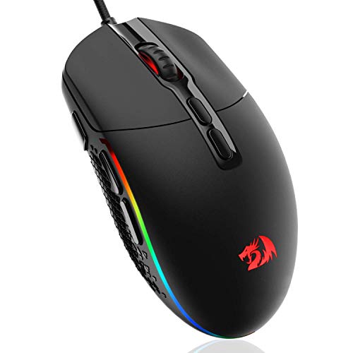 Redragon M719 Invader Optische Gaming-Maus, kabelgebunden, 7 programmierbare Tasten, RGB-Hintergrundbeleuchtung, 10.000 DPI, ergonomische Gaming-Maus für PC und Computer mit Fire Button Bild 1