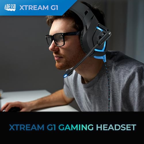 ADESSO Xtream G1 - Gaming-Kopfhörer mit Mikrofon mit Geräuschunterdrückung und LED-Beleuchtung für PC, PS4, Xbox, Nintendo Switch und Laptops, Schwarz Bild 2