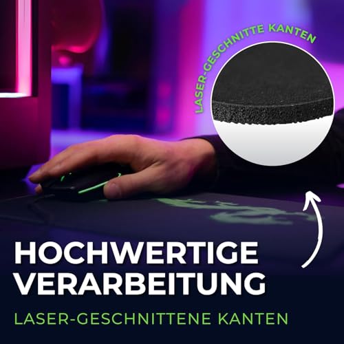 Silent Monsters Mauspad 240 x 200 mm Stoff Mousepad Blauer Drache, rutschfest & leise, für Gaming Büro Office Homeoffice - 24 x 20 cm Mouse Pad Mat - Mausunterlage klein für alle Maus Arten Bild 2