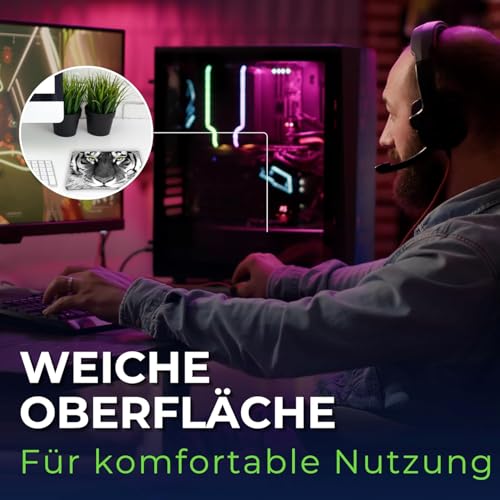 Silent Monsters Mauspad 240 x 200 mm Stoff Mousepad Blauer Drache, rutschfest & leise, für Gaming Büro Office Homeoffice - 24 x 20 cm Mouse Pad Mat - Mausunterlage klein für alle Maus Arten Bild 5