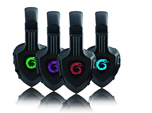 Viper-X Gaming-Headset für PS4 PC Xbox One Controller Laptop Mac Nintendo Heavy Bass Kopfhörer mit Mikrofon-LED-Lichtern 2m Kabel gepolstert Kopfbügel Ohrmuscheln Bild 2