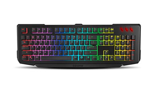 Ozone Gaming Gear Double TAP -Tastatur+Mauskombination, halbmechanische Gaming-Tastatur mit RGB-Hintergrundbeleuchtung, AVAGO Optischer Sensor Gaming-Maus, 4000 DPI, 6 Farben LED, USB Bild 2