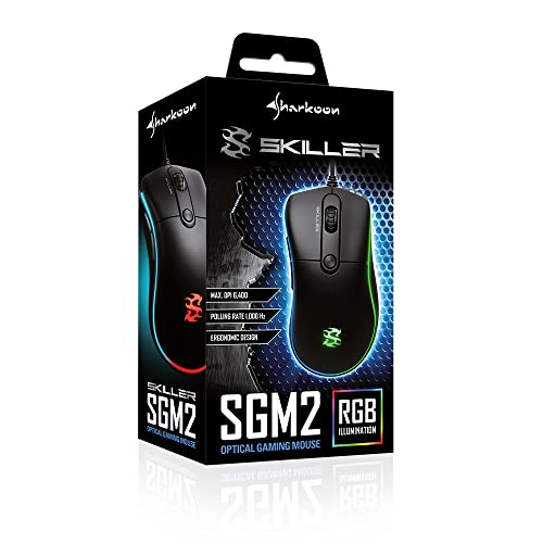 Sharkoon Skiller SGM2 RGB Gaming Maus, optisch 6400 DPI, Ergonomische Form Mehrfarbig Bild 6