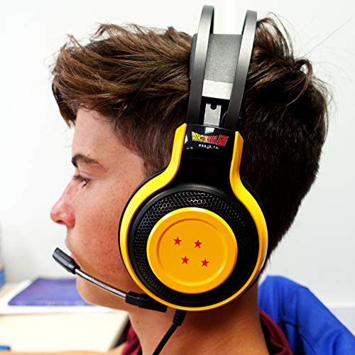 TEKNOFUN Dragon Ball Z Gaming Kopfhörer mit Mikrofon, Gelb Bild 3