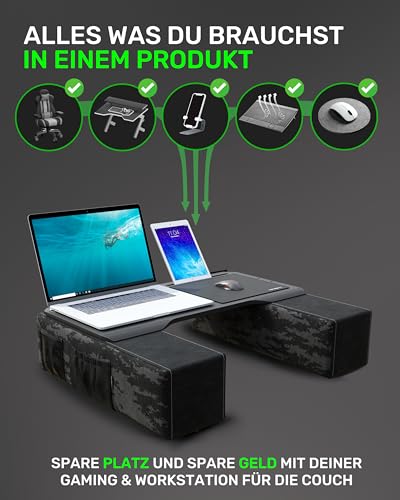 Couchmaster CYBOT, ergonomischer Laptoptisch für Couch, Sofa und Bett, extra breiter Laptop Tisch für Notebooks oder Wireless Peripherie Bild 4
