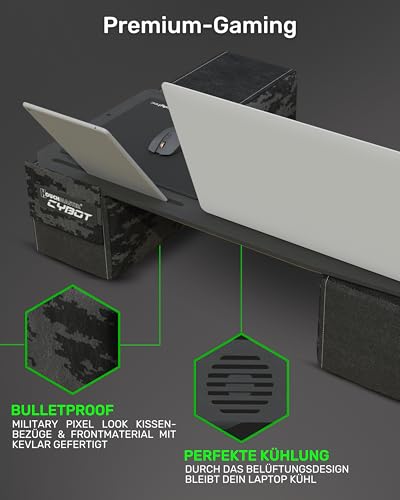 Couchmaster CYBOT, ergonomischer Laptoptisch für Couch, Sofa und Bett, extra breiter Laptop Tisch für Notebooks oder Wireless Peripherie Bild 6