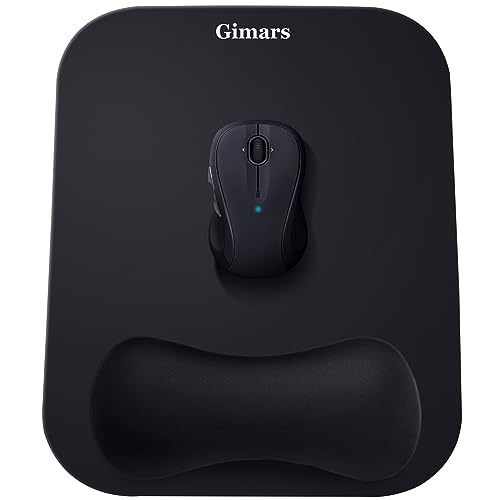 Gimars Mauspad mit Gelkissen, Ergonomisches Mousepad mit Handauflage, Gel Memory Foam Wasserdicht Mauspads mit Handgelenkauflage für Computer Laptop Offfice Heim, Schwarz Bild 1