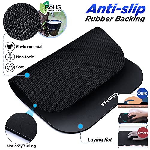 Gimars Mauspad mit Gelkissen, Ergonomisches Mousepad mit Handauflage, Gel Memory Foam Wasserdicht Mauspads mit Handgelenkauflage für Computer Laptop Offfice Heim, Schwarz Bild 5