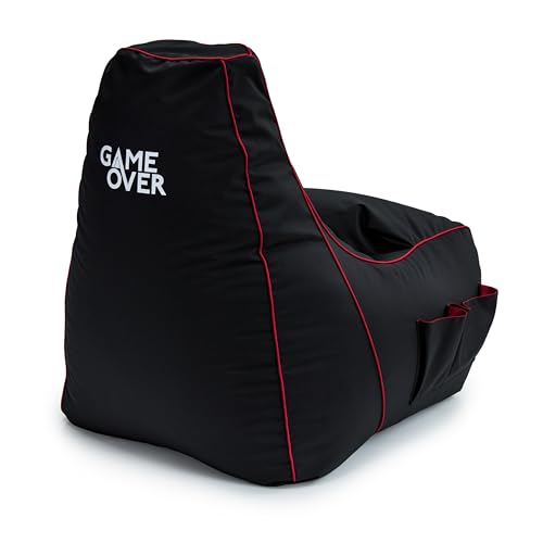 Game Over Twilight Prinzessin Video Spiele Sitzsack | Innenwohnzimmer | Seitentaschen für Controller | Headset-Halter | Ergonomisches Design für den Engagierten Spieler (Electric Crimson) Bild 1
