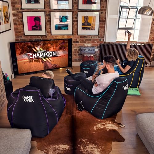 Game Over Twilight Prinzessin Video Spiele Sitzsack | Innenwohnzimmer | Seitentaschen für Controller | Headset-Halter | Ergonomisches Design für den Engagierten Spieler (Electric Crimson) Bild 2