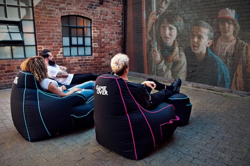 Game Over Twilight Prinzessin Video Spiele Sitzsack | Innenwohnzimmer | Seitentaschen für Controller | Headset-Halter | Ergonomisches Design für den Engagierten Spieler (Electric Crimson) Bild 5