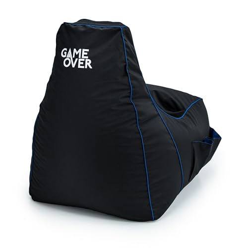 Game Over Twilight Prinzessin Video Spiele Sitzsack | Innenwohnzimmer | Seitentaschen für Controller | Headset-Halter | Ergonomisches Design für den Engagierten Spieler (Cerulean Blitz) Bild 1