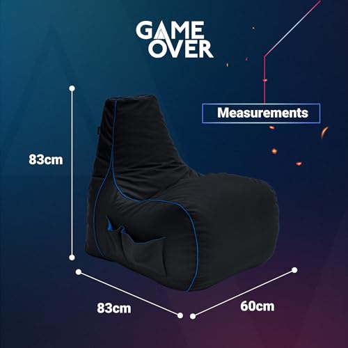 Game Over Twilight Prinzessin Video Spiele Sitzsack | Innenwohnzimmer | Seitentaschen für Controller | Headset-Halter | Ergonomisches Design für den Engagierten Spieler (Cerulean Blitz) Bild 3