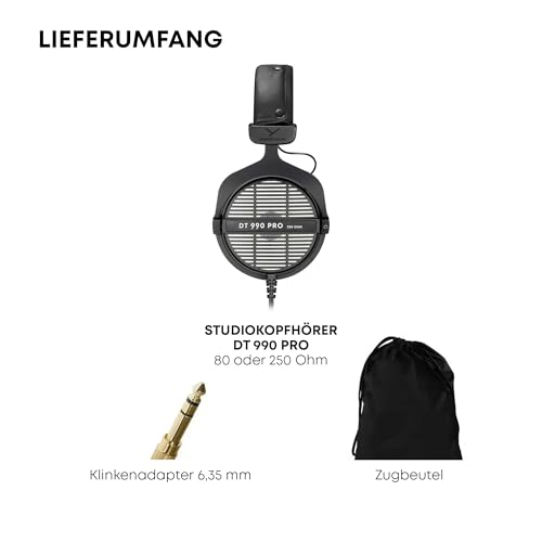beyerdynamic DT 990 PRO einseitiger, kabelgebundener On-Ear-Studio-Kopfhörer für Mixing, Mastering und Editing, 80 Ohm. Handgefertigt in Deutschland Bild 4