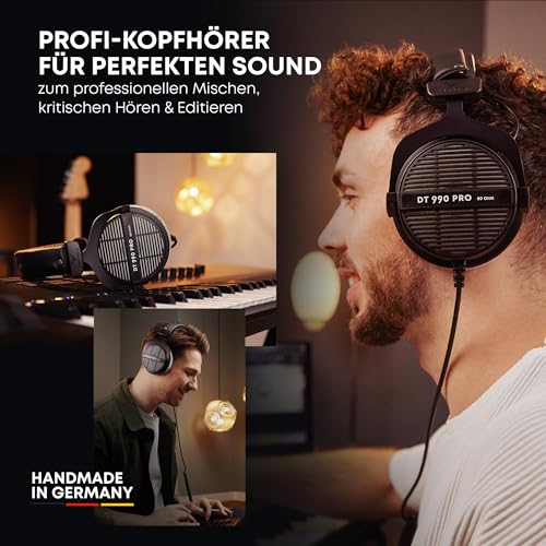beyerdynamic DT 990 PRO einseitiger, kabelgebundener On-Ear-Studio-Kopfhörer für Mixing, Mastering und Editing, 80 Ohm. Handgefertigt in Deutschland Bild 5